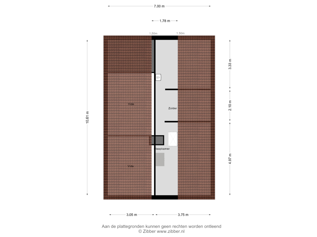 Bekijk plattegrond van Zolder van Kloosterlaan 8