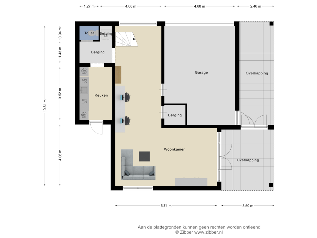 Bekijk plattegrond van Souterrain van Kloosterlaan 8