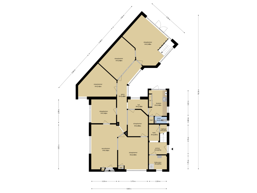 View floorplan of Begane Grond of Rijssenseweg 16-A