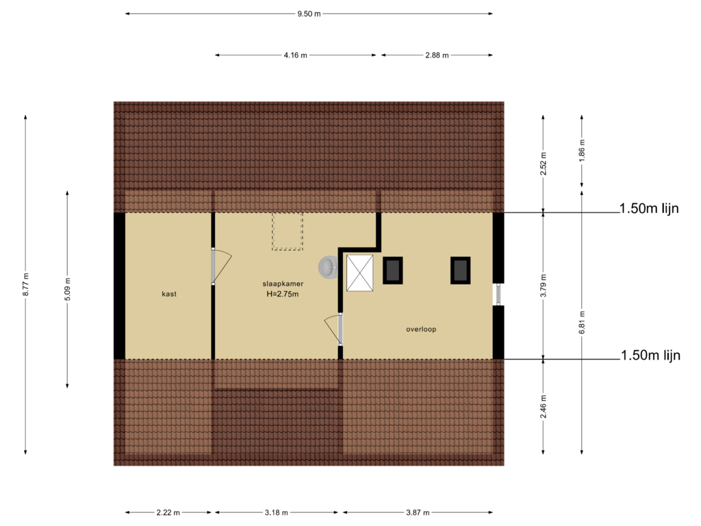 View floorplan of Tweede Verdieping of Rijssenseweg 16-A