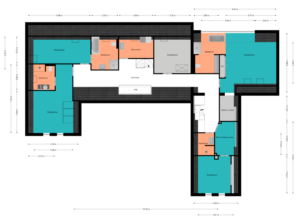 Bekijk plattegrond van 1e Verdieping van Van Teylingenweg 16