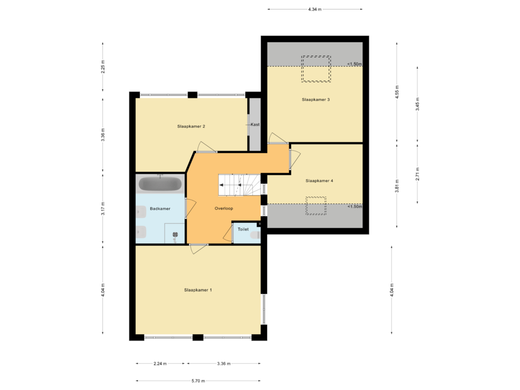 Bekijk plattegrond van 1e Verdieping van Kamerlingh Onnesstraat 13