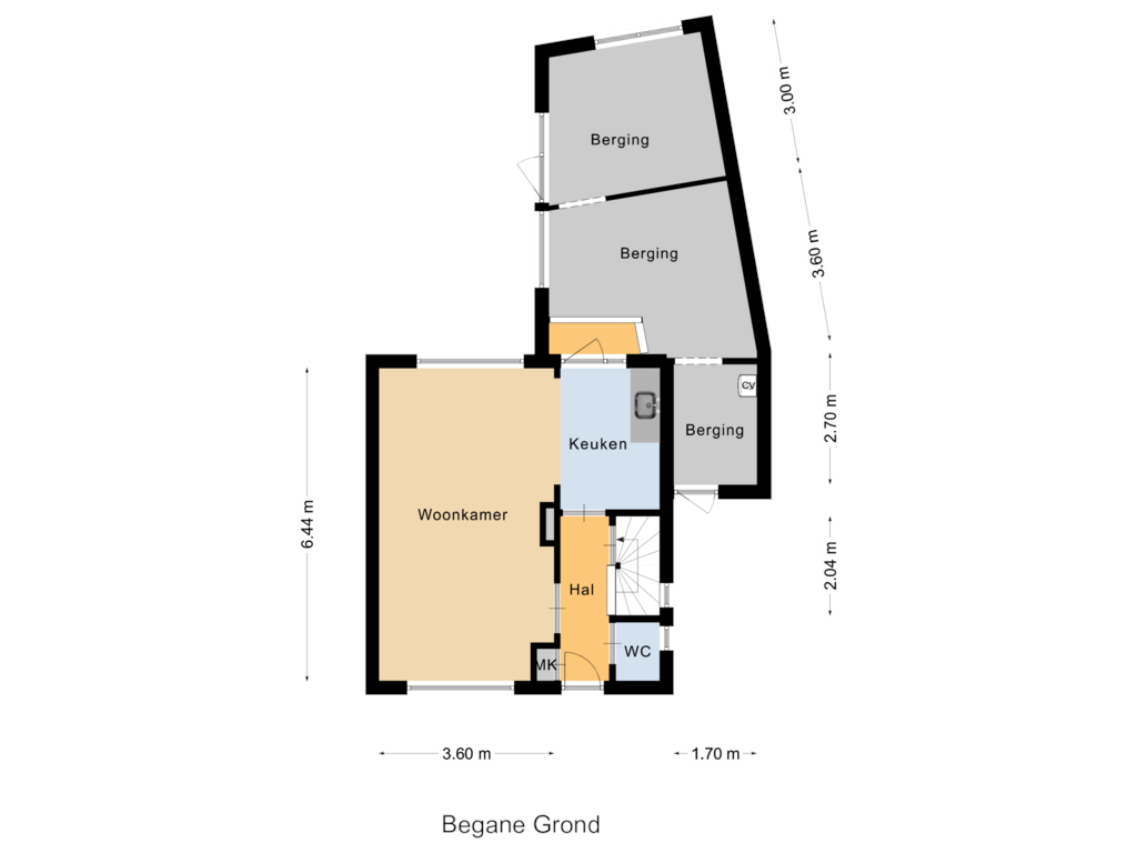 View floorplan of Begane Grond of Aijenseweg 34