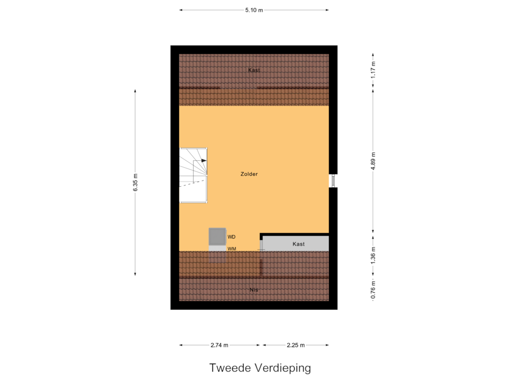 View floorplan of Tweede Verdieping of Zomereik 3