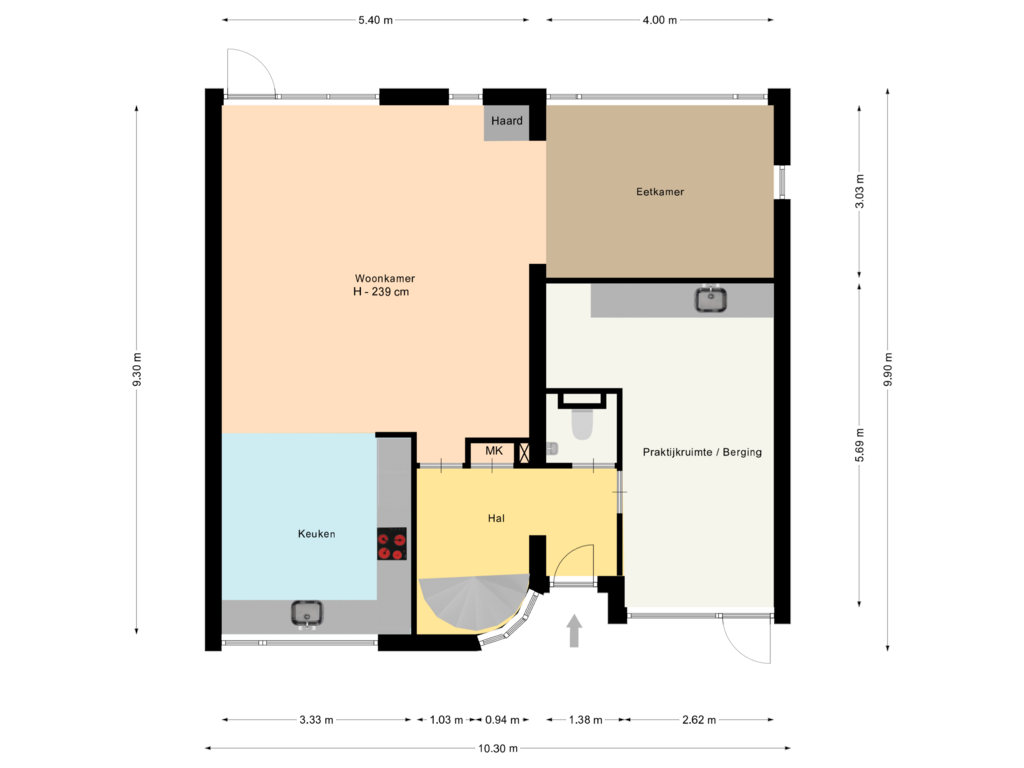 View floorplan of Begane grond of Sportlaan 41