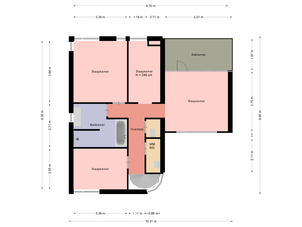 View floorplan of Eerste verdieping of Sportlaan 41