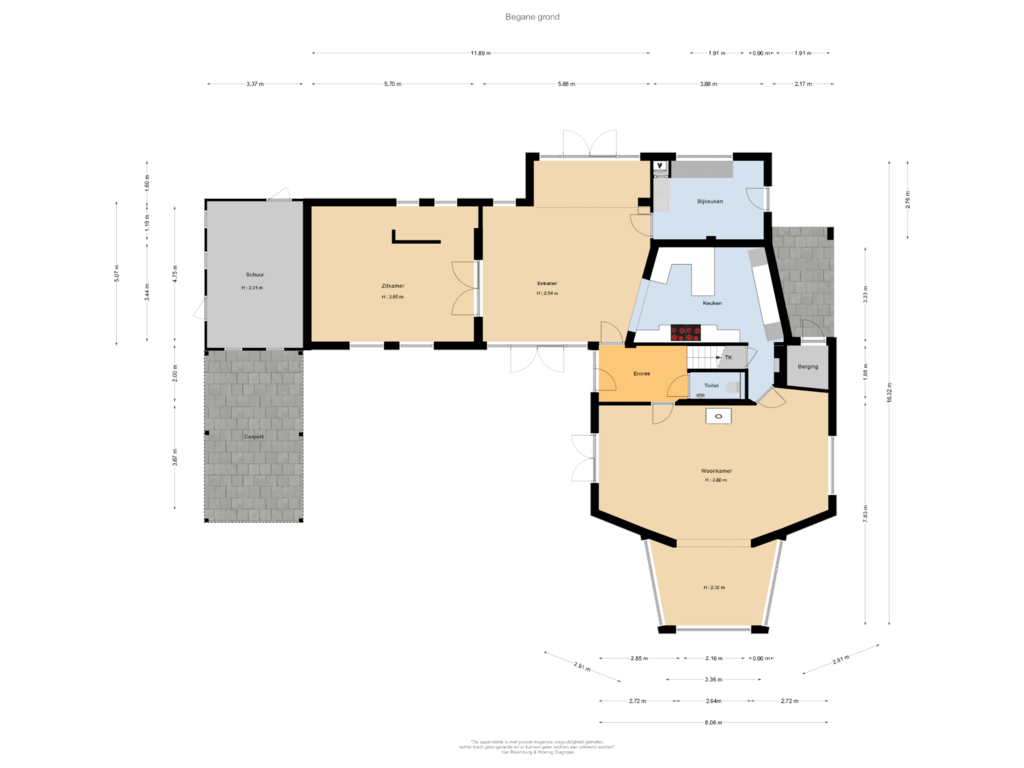 Bekijk plattegrond van Begane grond van Lange Zuiderweg 3