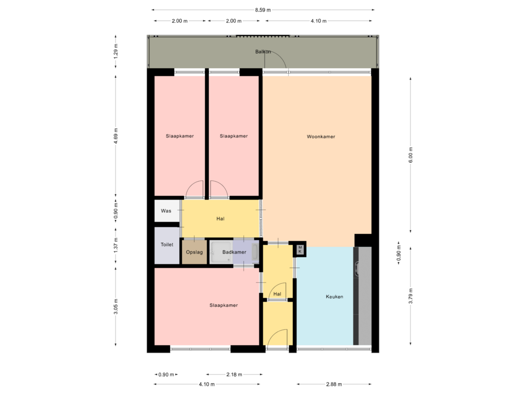 Bekijk plattegrond van Empty floorplan van Eisenhowerstraat 507