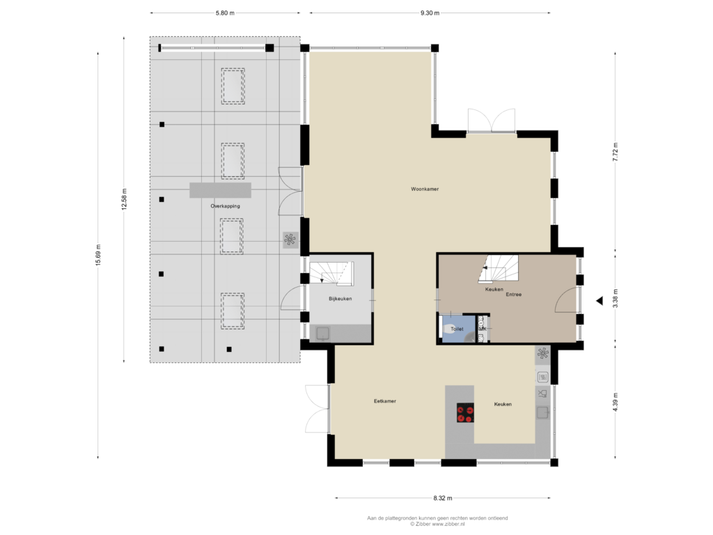 View floorplan of Begane grond of Koerbergseweg 2