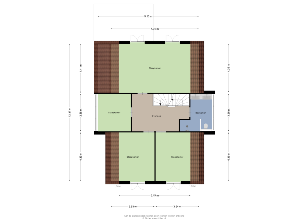 View floorplan of Eerste verdieping of Koerbergseweg 2