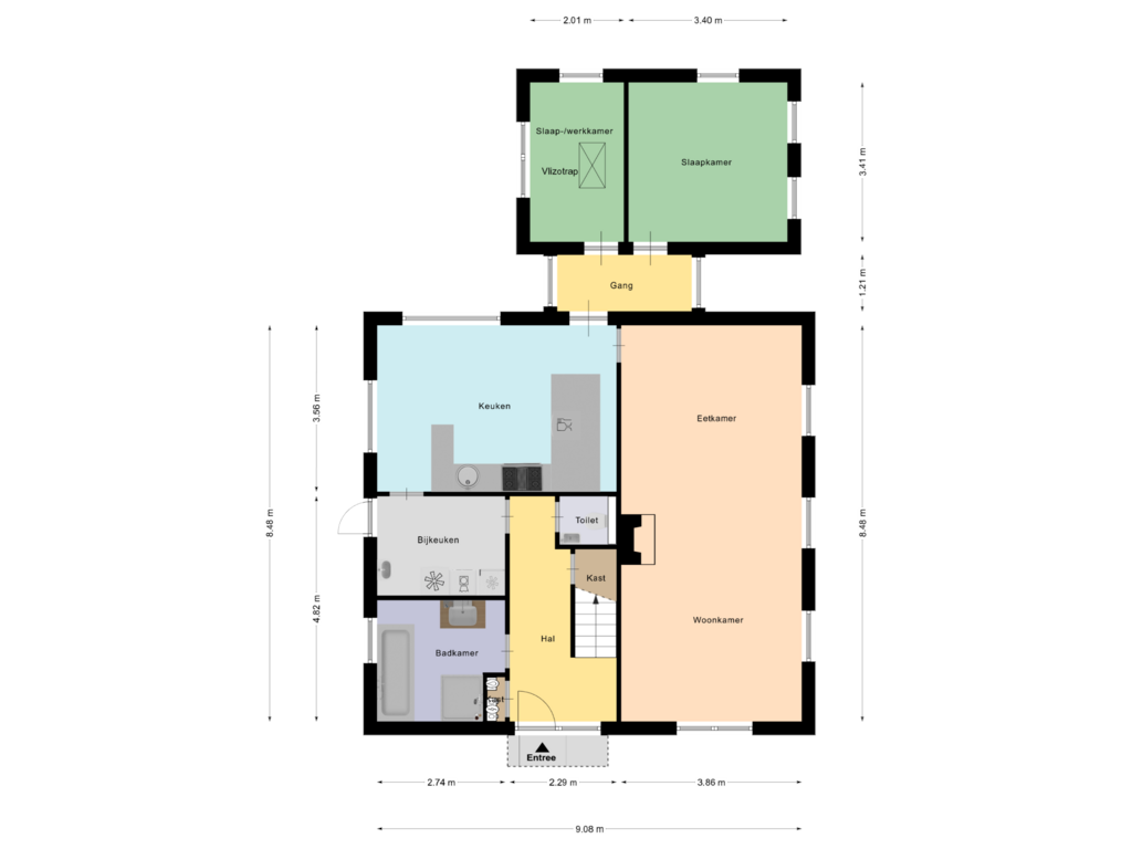 View floorplan of Begane Grond of Weteringdijk 77