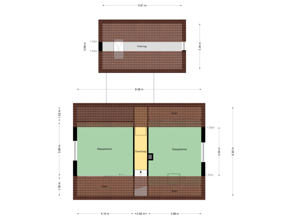 View floorplan of Eerste Verdieping of Weteringdijk 77