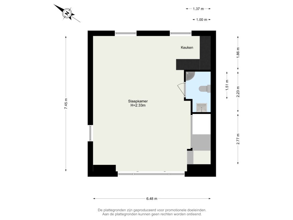 Bekijk plattegrond van Verdieping 1 van Westeind 193