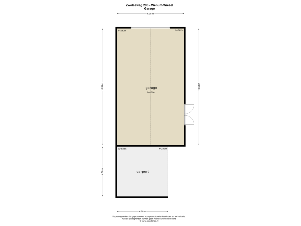 View floorplan of Garage of Zwolseweg 293