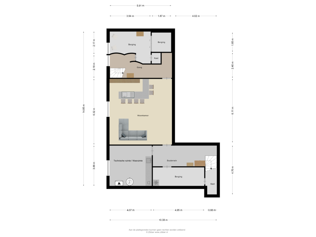 Bekijk plattegrond van Souterrain van Milschot 50