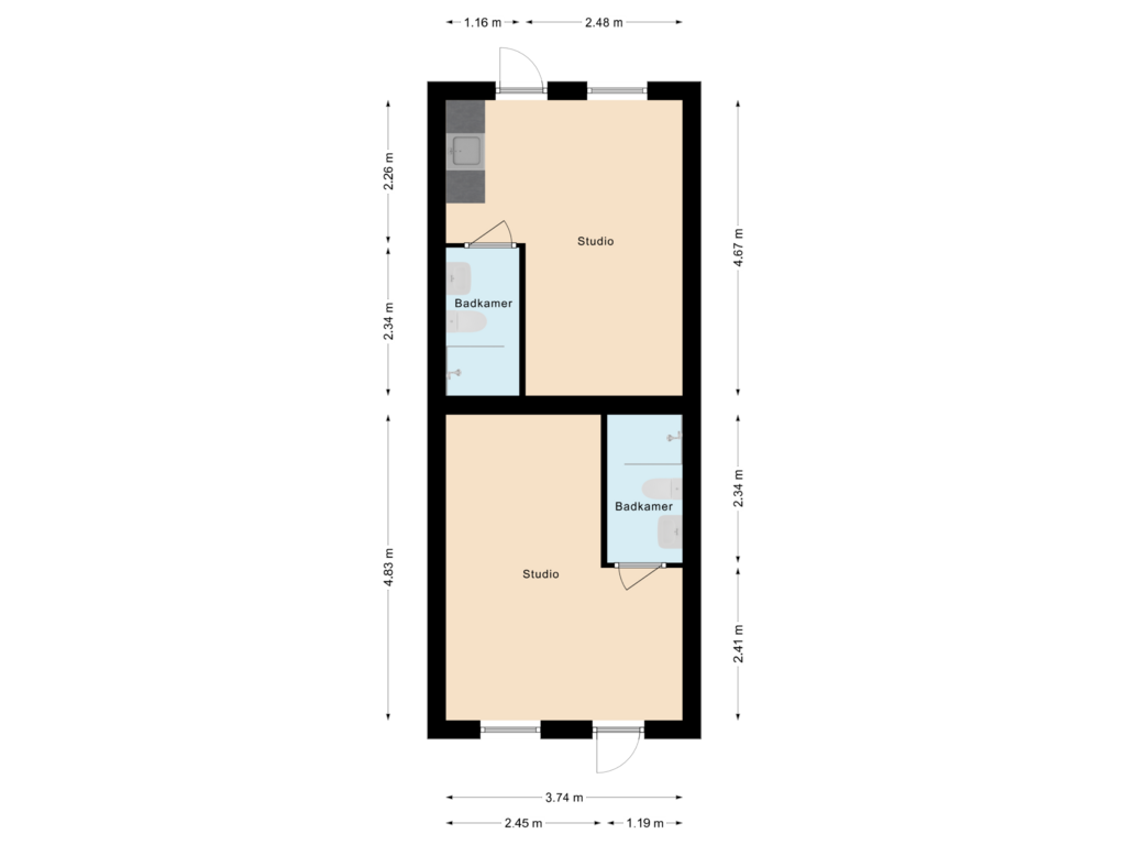 View floorplan of Tuinhuis 1 of Brinkweg 9-A