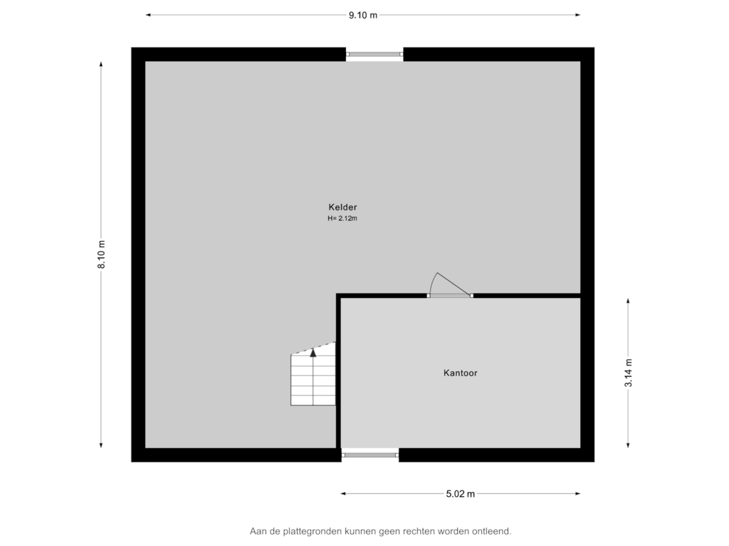 Bekijk plattegrond van Kelder van Kraatswegje 5