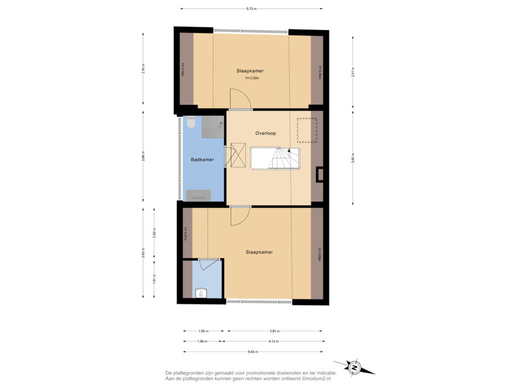 Bekijk plattegrond van 2e Verdieping van Zuideinde 96