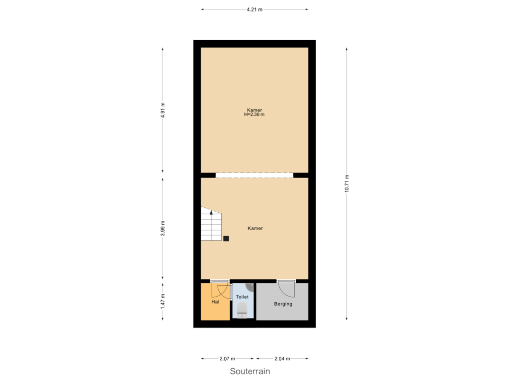 Bekijk plattegrond van Souterrain van Stullenbaan 29