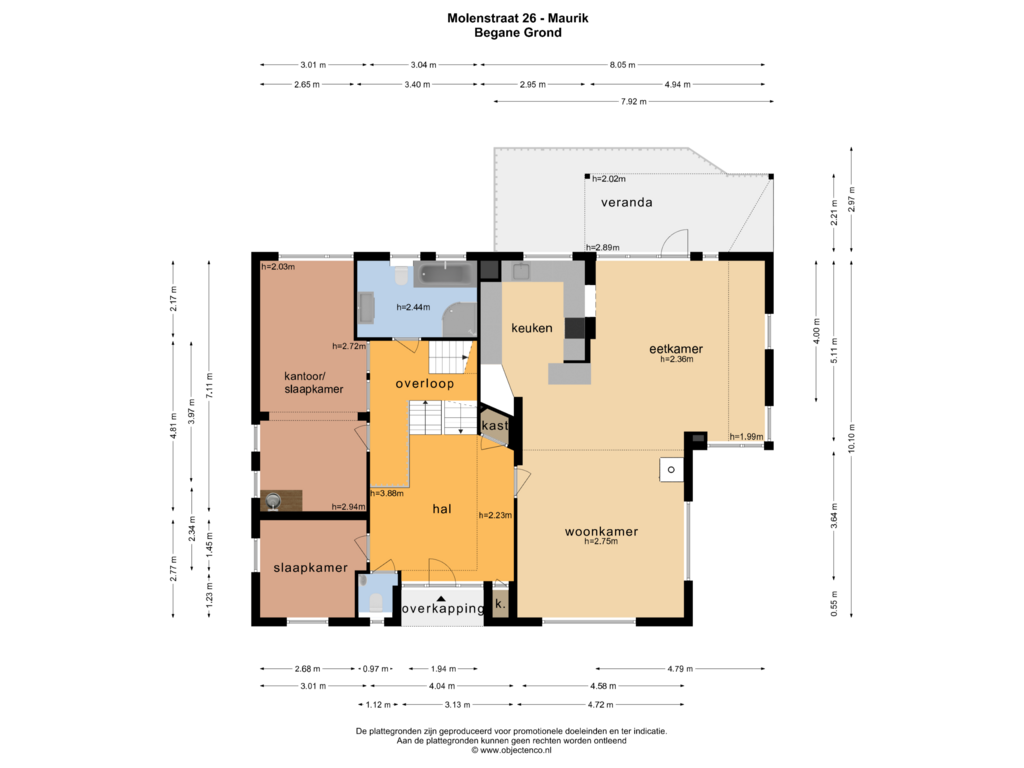 Bekijk plattegrond van BEGANE GROND van Molenstraat 26