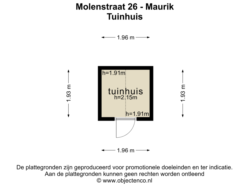 Bekijk plattegrond van TUINHUIS van Molenstraat 26