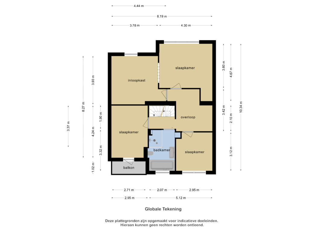 View floorplan of 1e verdieping of Harnas 96