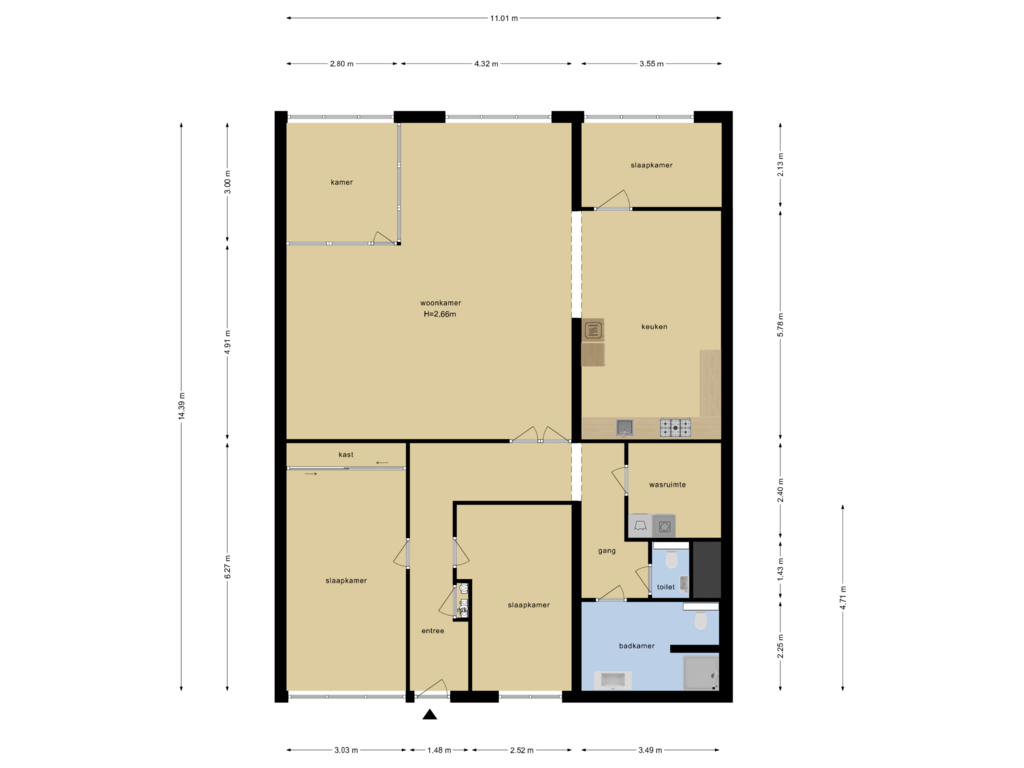 View floorplan of Appartement of Oeverpad 481