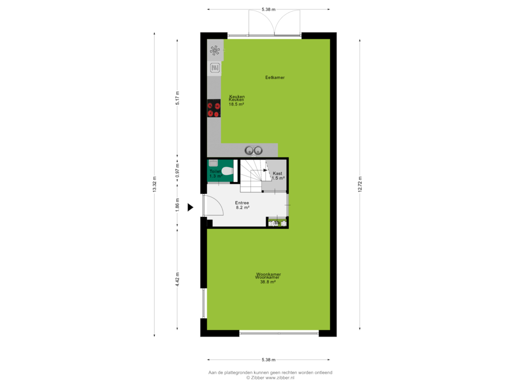 View floorplan of Begane Grond of Het Hout 11