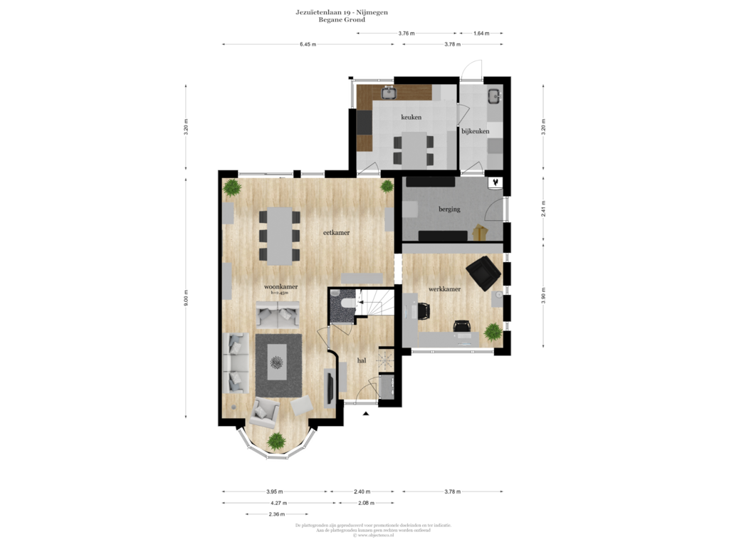 Bekijk plattegrond van BEGANE GROND van Jezuïetenlaan 19