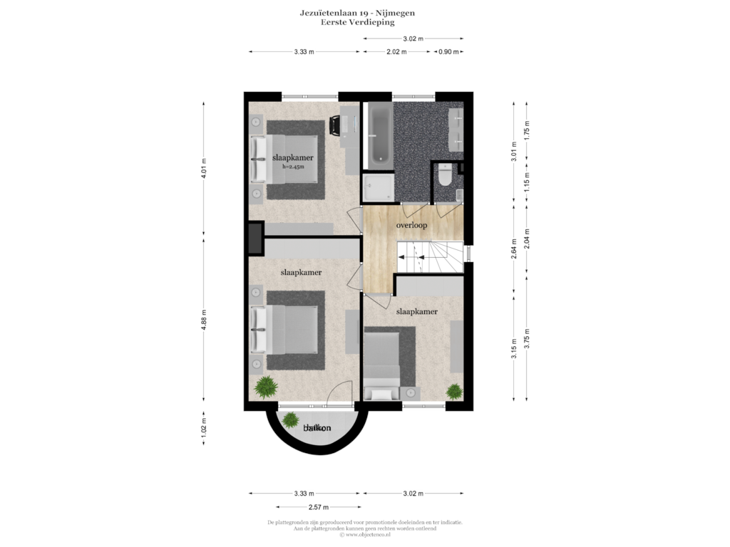 Bekijk plattegrond van EERSRTE VERDIEPING van Jezuïetenlaan 19