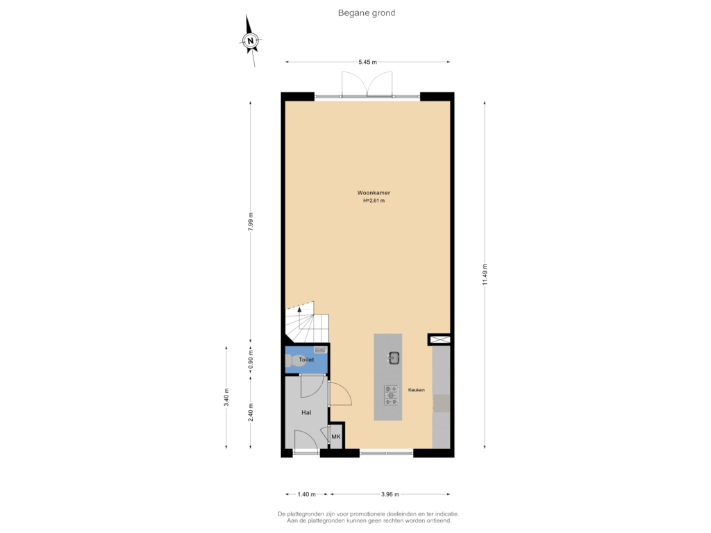 Bekijk plattegrond van Begane grond van Donatellostraat 88