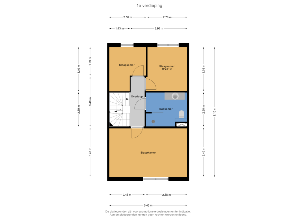 Bekijk plattegrond van 1e verdieping van Donatellostraat 88