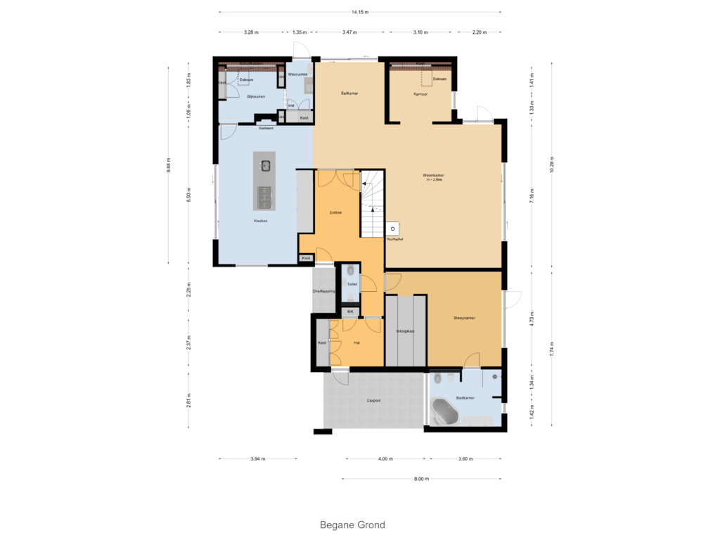 Bekijk plattegrond van Begane Grond van Kerkedijk 17