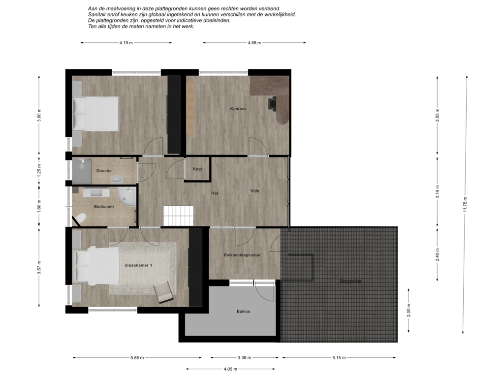 Bekijk plattegrond van 1e verdieping en Vide 3D van Molenweg 8-A