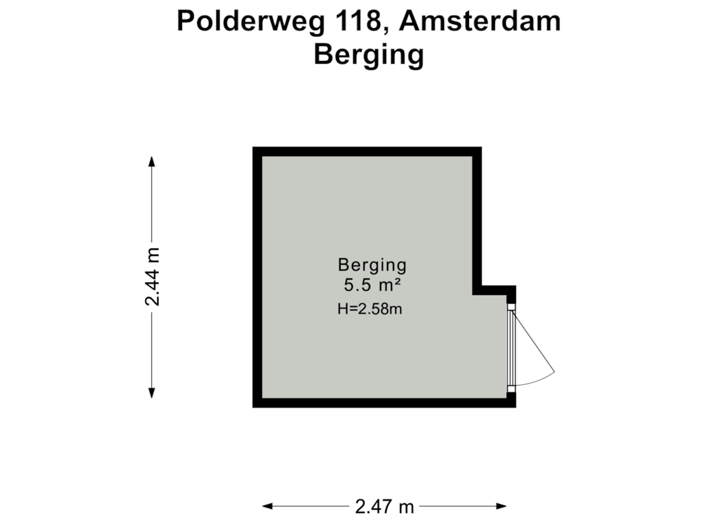 Bekijk plattegrond van Berging van Polderweg 118