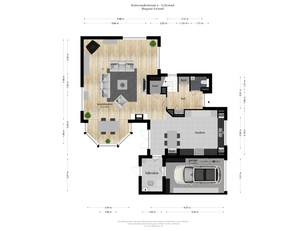 Bekijk plattegrond van BEGANE GROND van Katwoudestraat 2