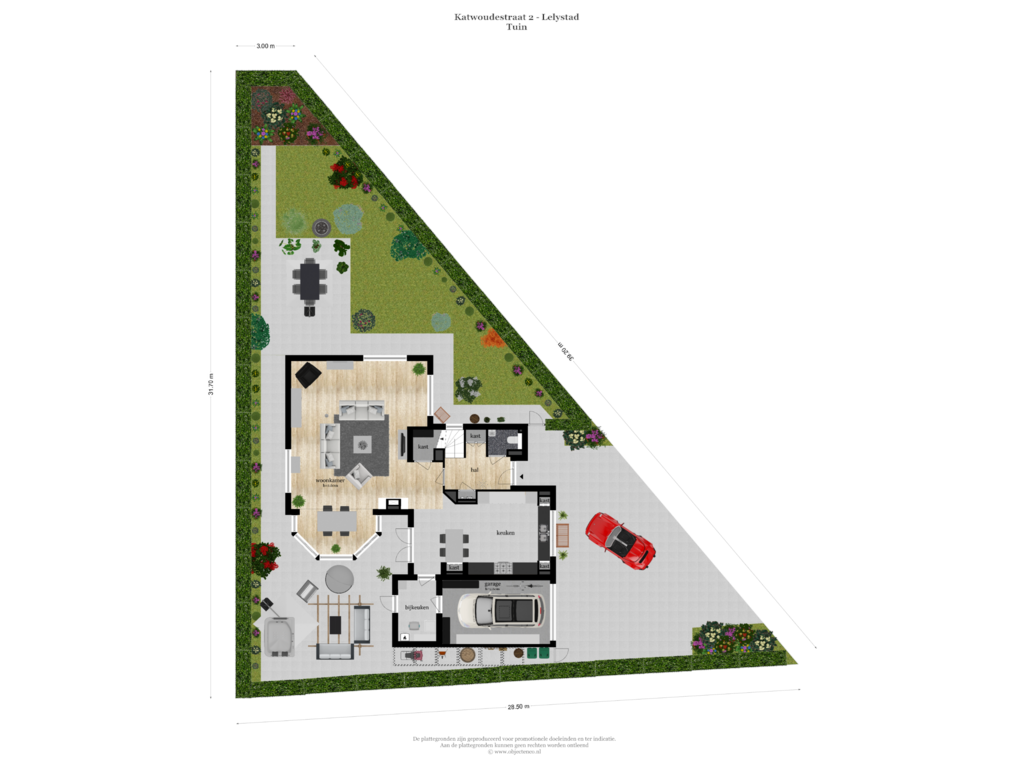 Bekijk plattegrond van TUIN van Katwoudestraat 2