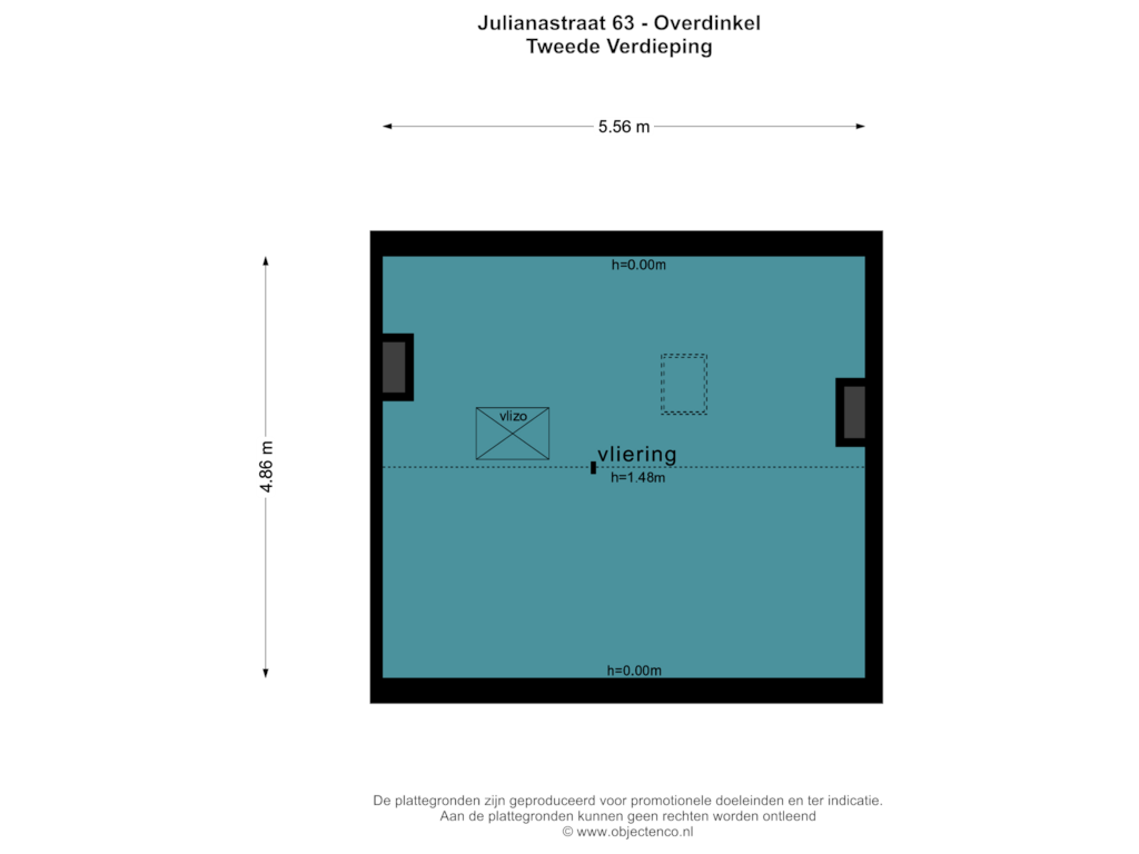 Bekijk plattegrond van TWEEDE VERDIEPING van Julianastraat 63