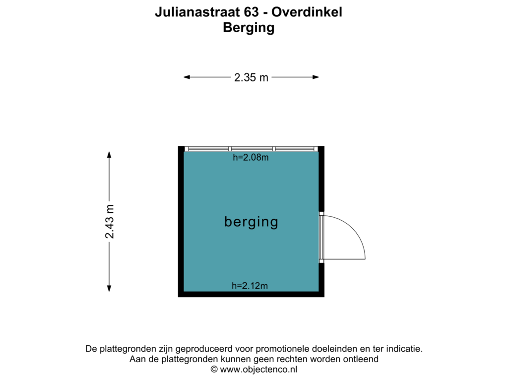 Bekijk plattegrond van BERGING van Julianastraat 63