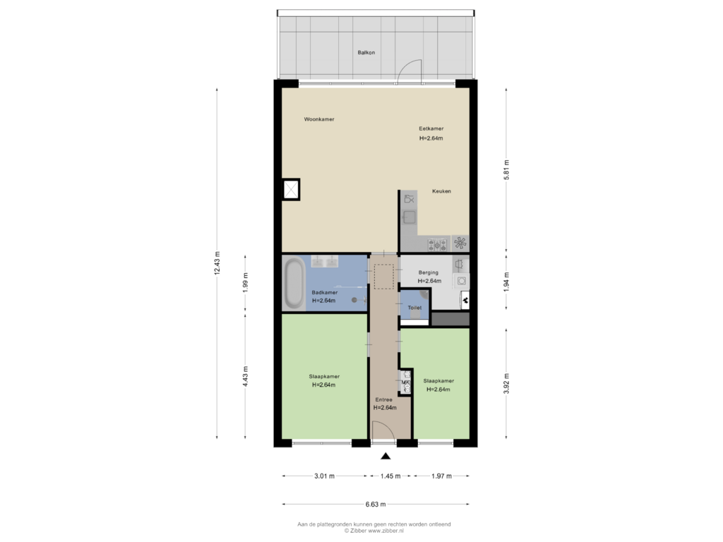 View floorplan of Begane grond of Cipreshout 54