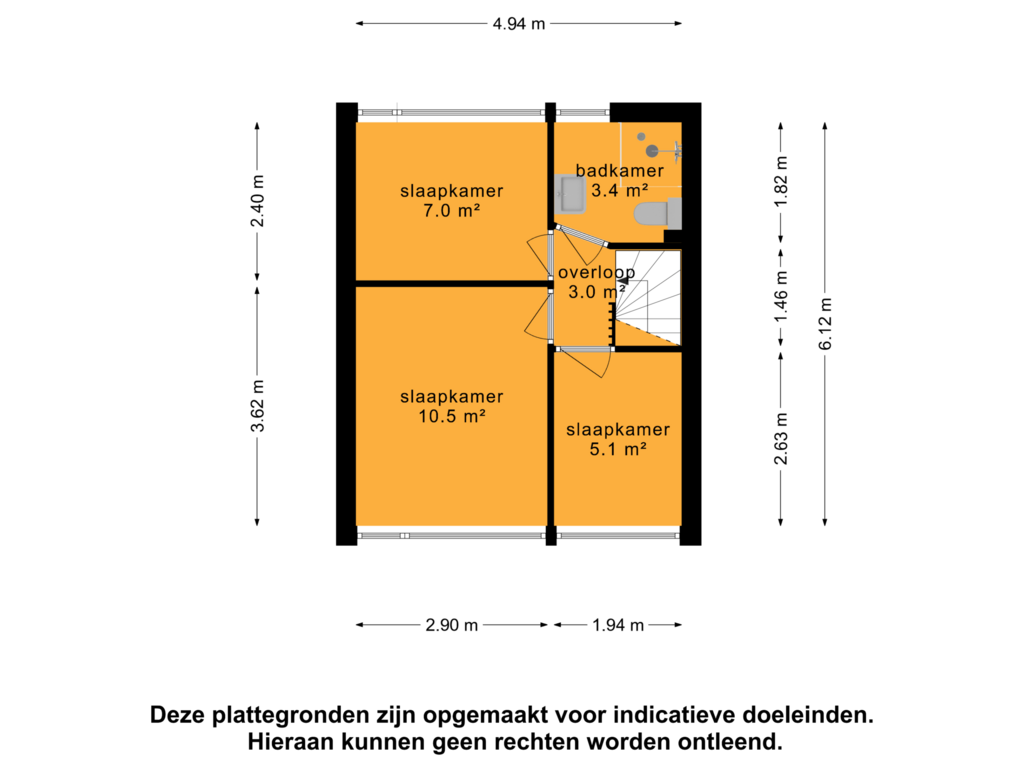 View floorplan of 1e verdieping of Drakesteijnstraat 15