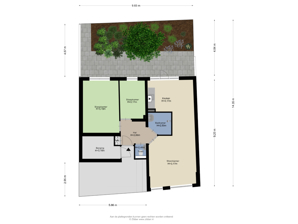 Bekijk plattegrond van Begane grond  Tuin van Museumstraat 57