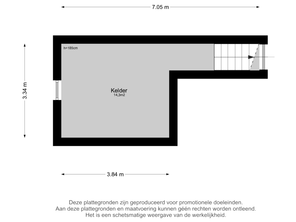 Bekijk plattegrond van Kelder van Uiterdijk 4