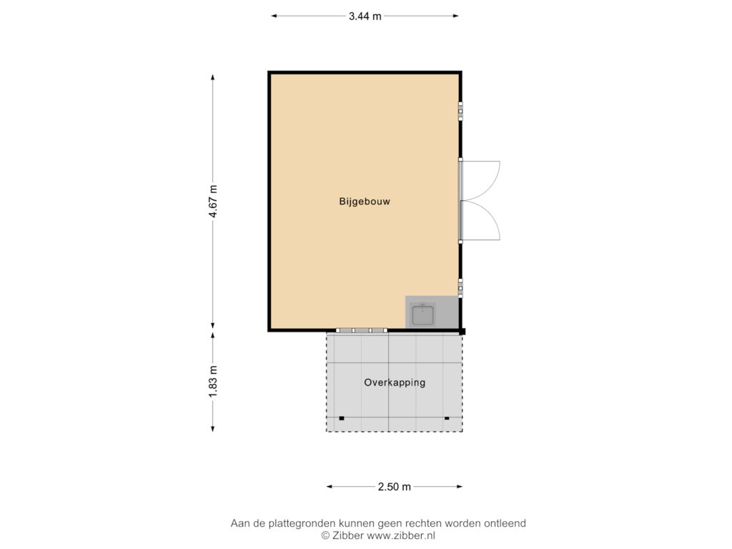 Bekijk plattegrond van Bijgebouw van Grotestraat 26