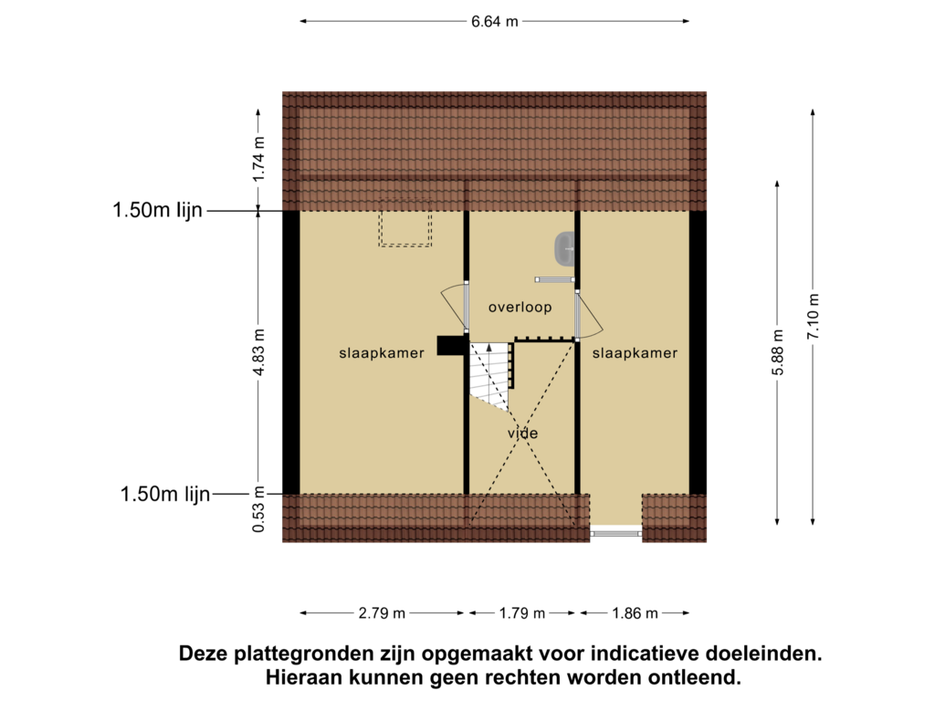 View floorplan of 1e verdieping of Randweg 21-A67