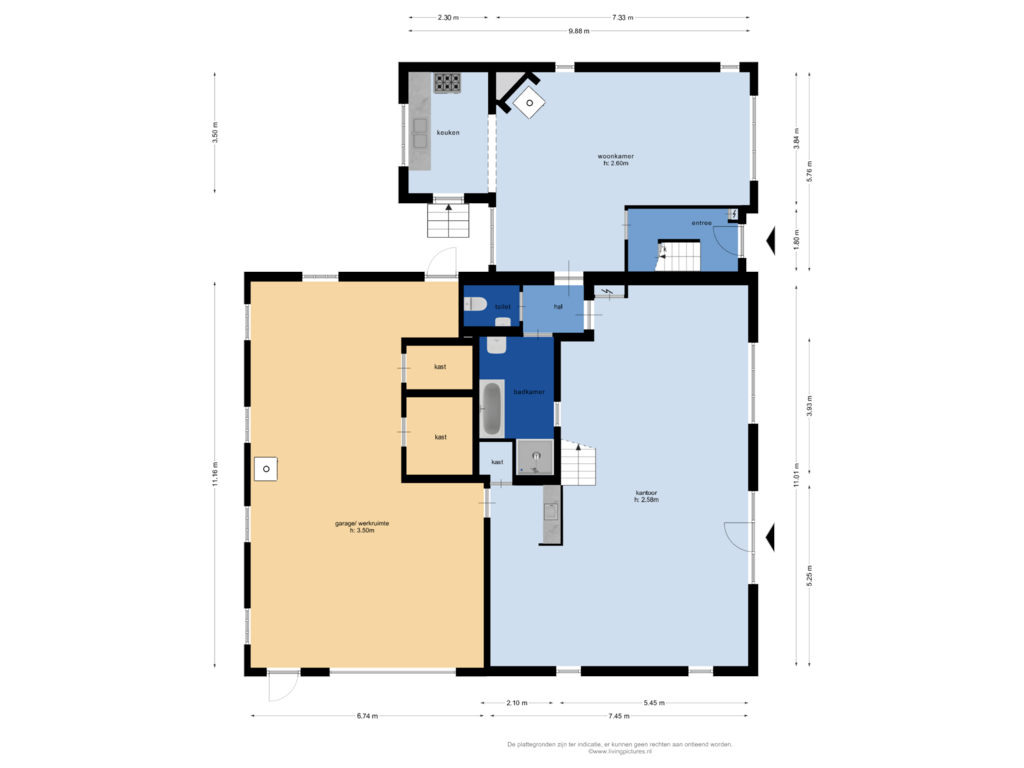 Bekijk plattegrond van begane grond van Kwartiersedijk 14