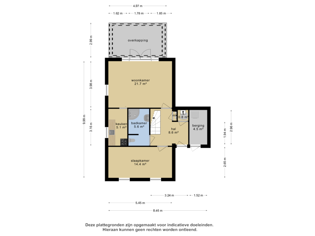 Bekijk plattegrond van Begane grond van Foarwei 21-94