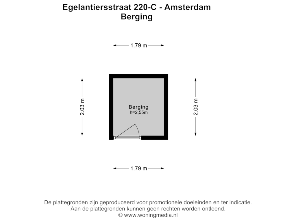 View floorplan of Berging of Egelantiersstraat 220-C