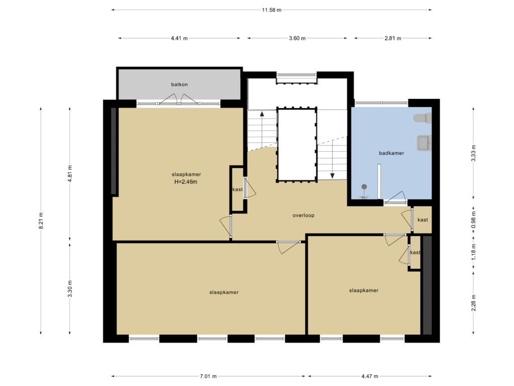 View floorplan of Eerste Verdieping of Brouwerijstraat 9