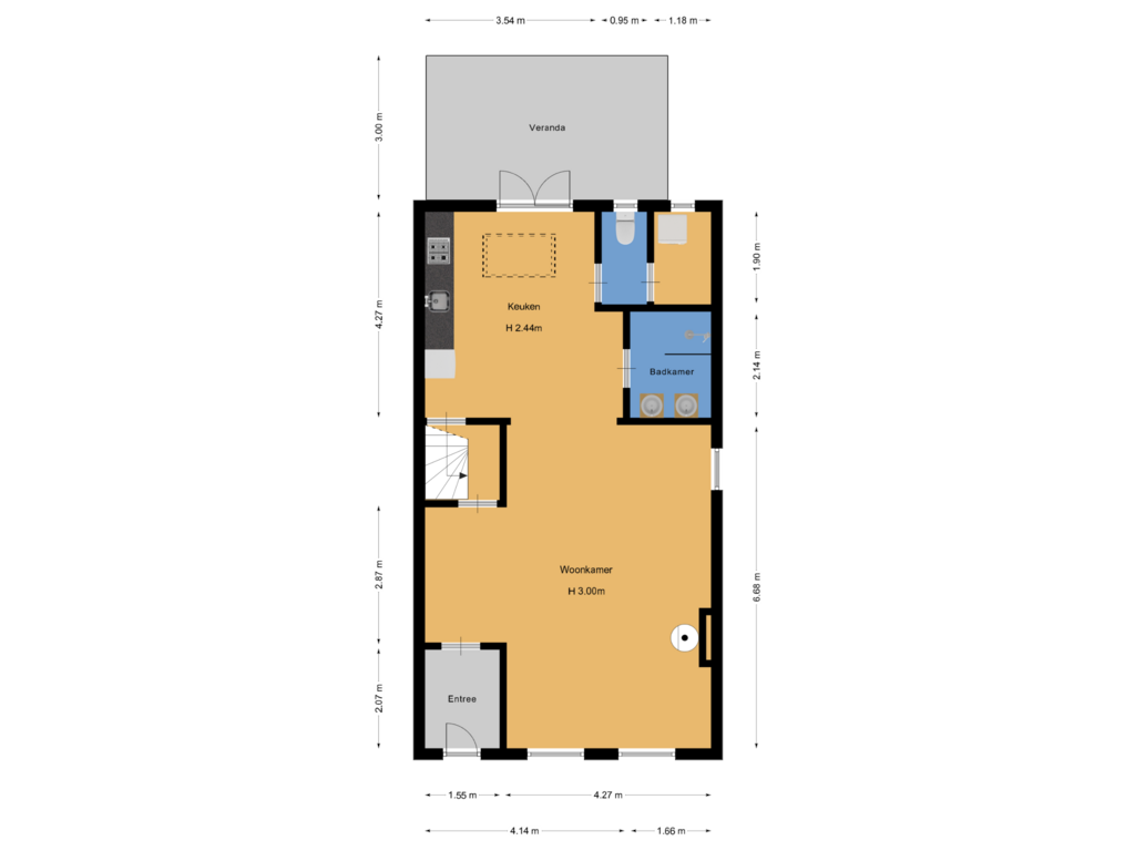 Bekijk plattegrond van Begane grond van Emmalaan 99